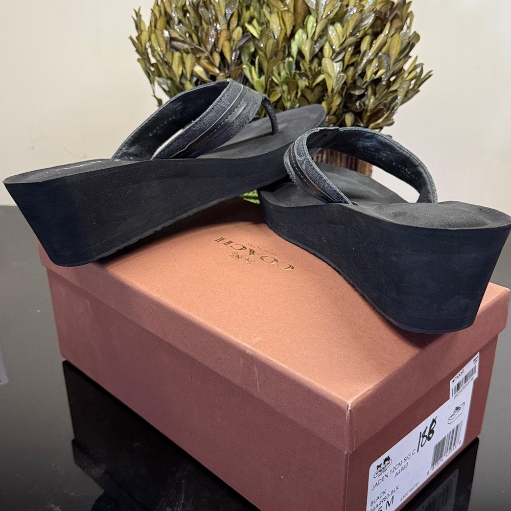 Coach Jaden Black Platform Sandals size 7.5 - Picture 9 of 12